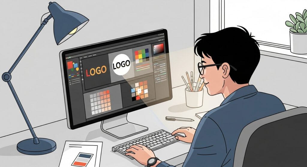 Création d'une identité visuelle avec palette de couleurs, typographies et logo.